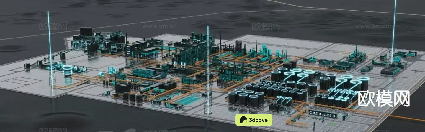 Technology industrial factory future factory scene