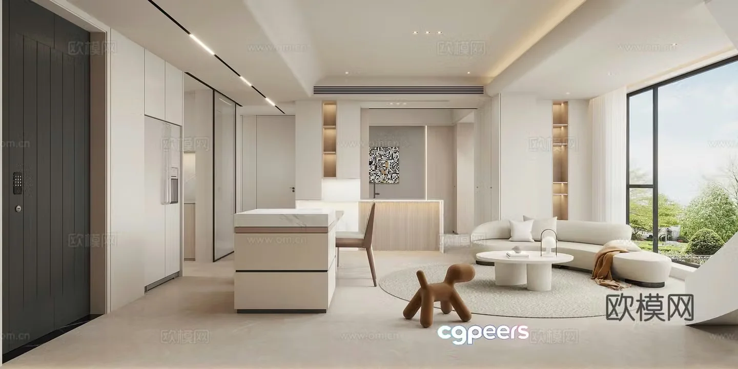 Creamy Style Restaurant 3D Model