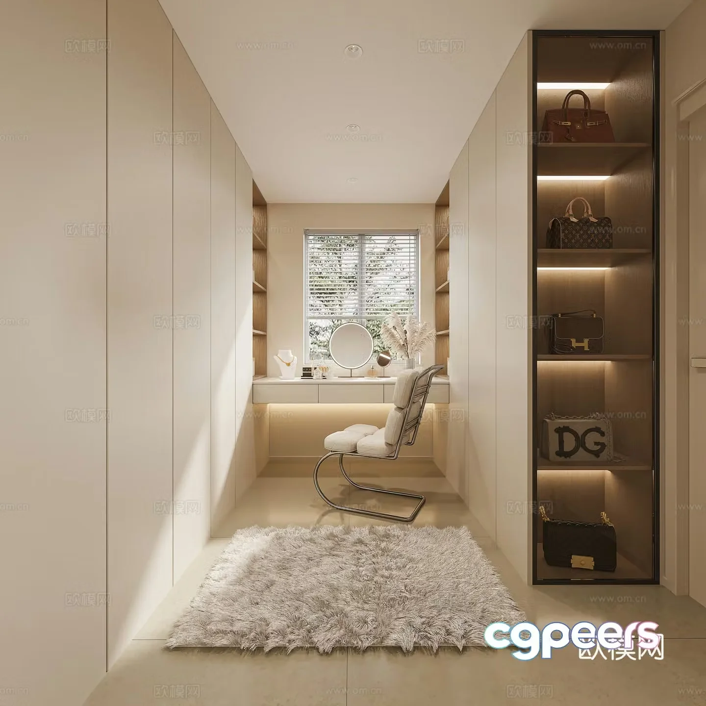 Cream trench coat room 3d model