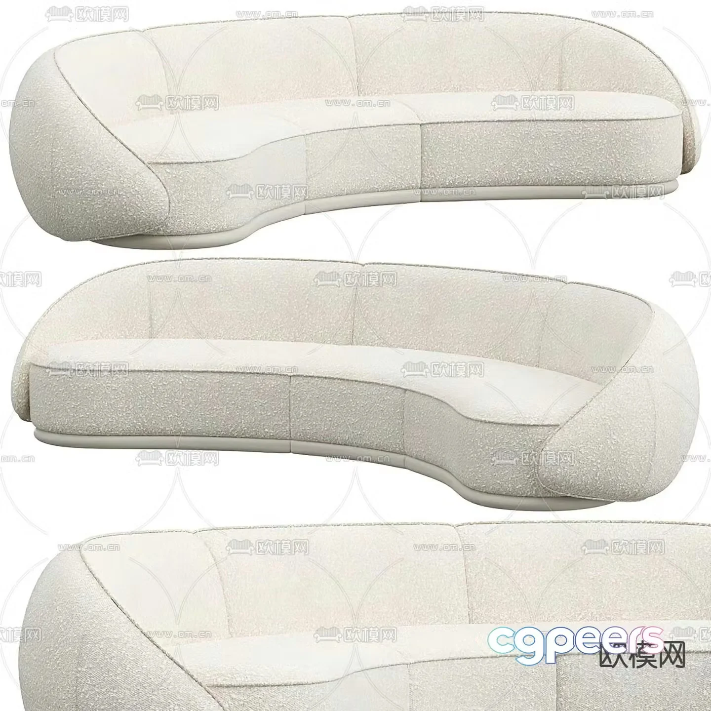 ABBRACCI special-shaped sofa curved sofa 3d model