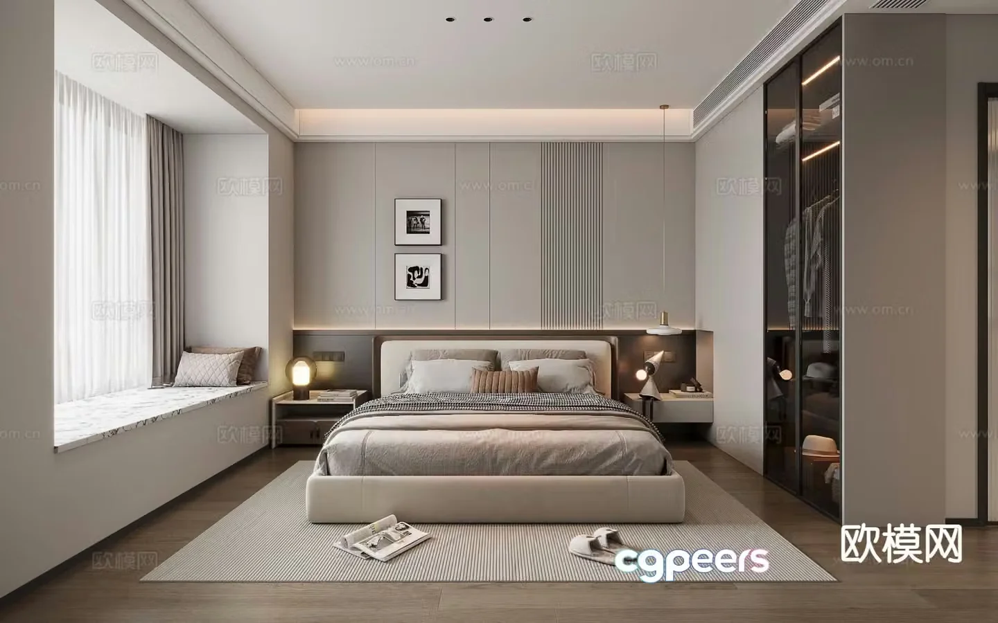 Modern bedroom master bedroom 3d model