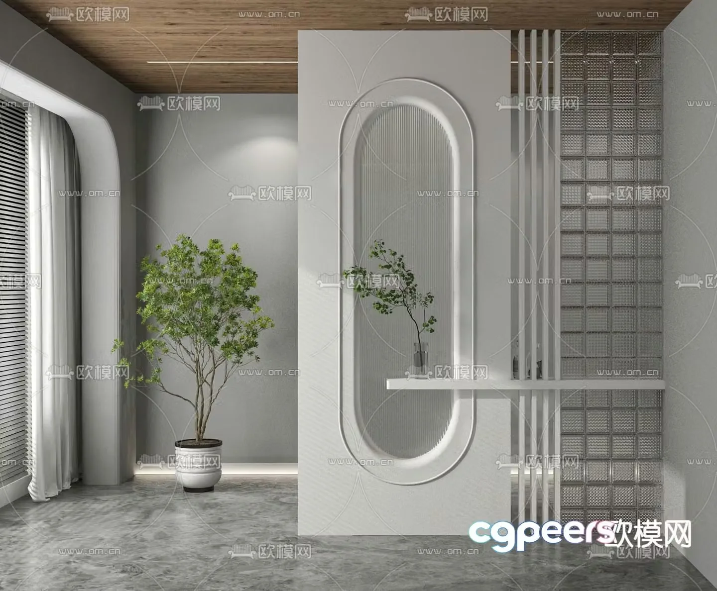 Entrance partition screen 3d model