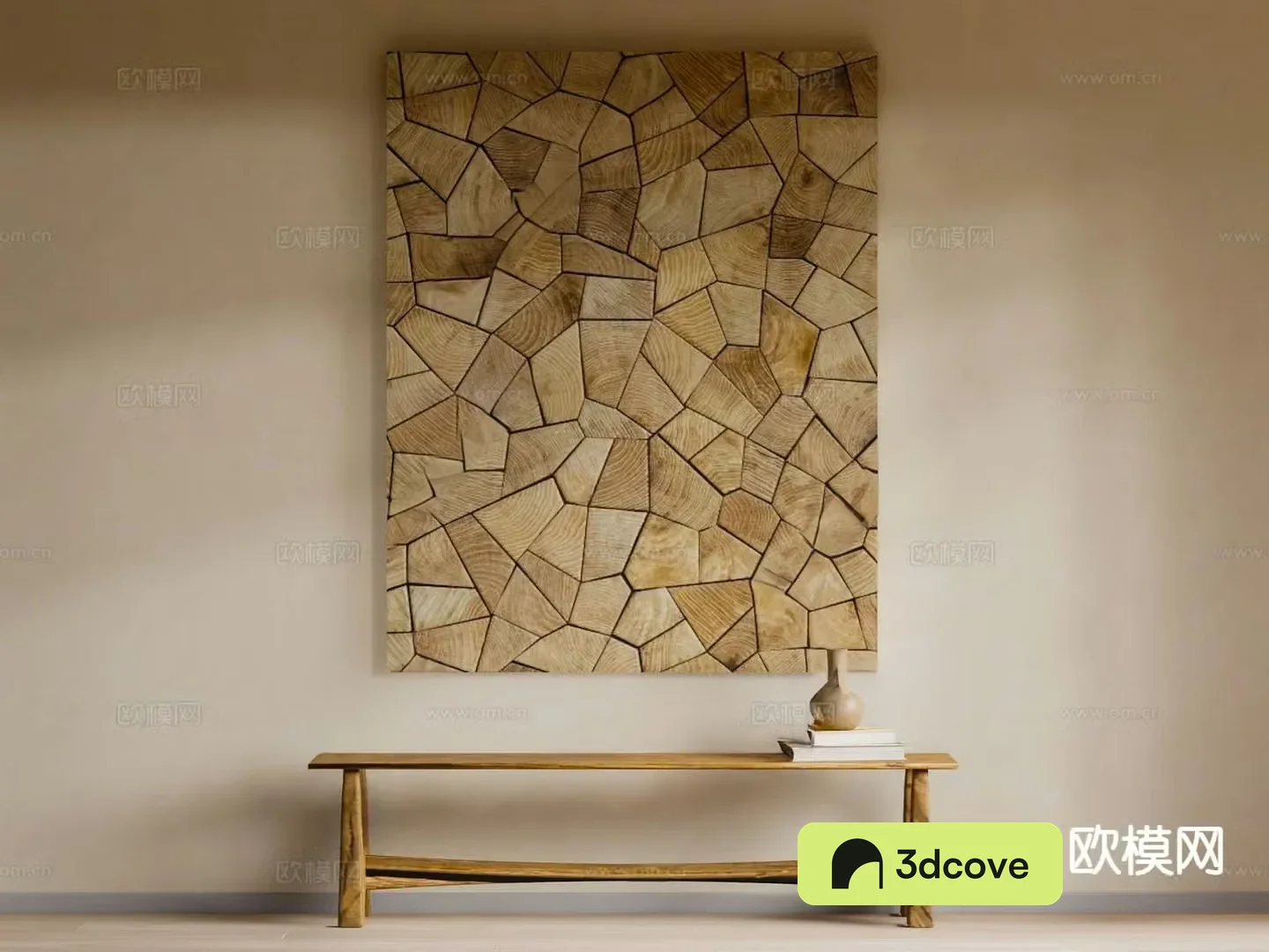 Wabi-sabi log hanging painting three-dimensional painting tree hanging painting