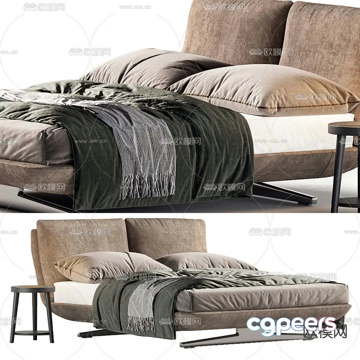 Twils double bed 3d model