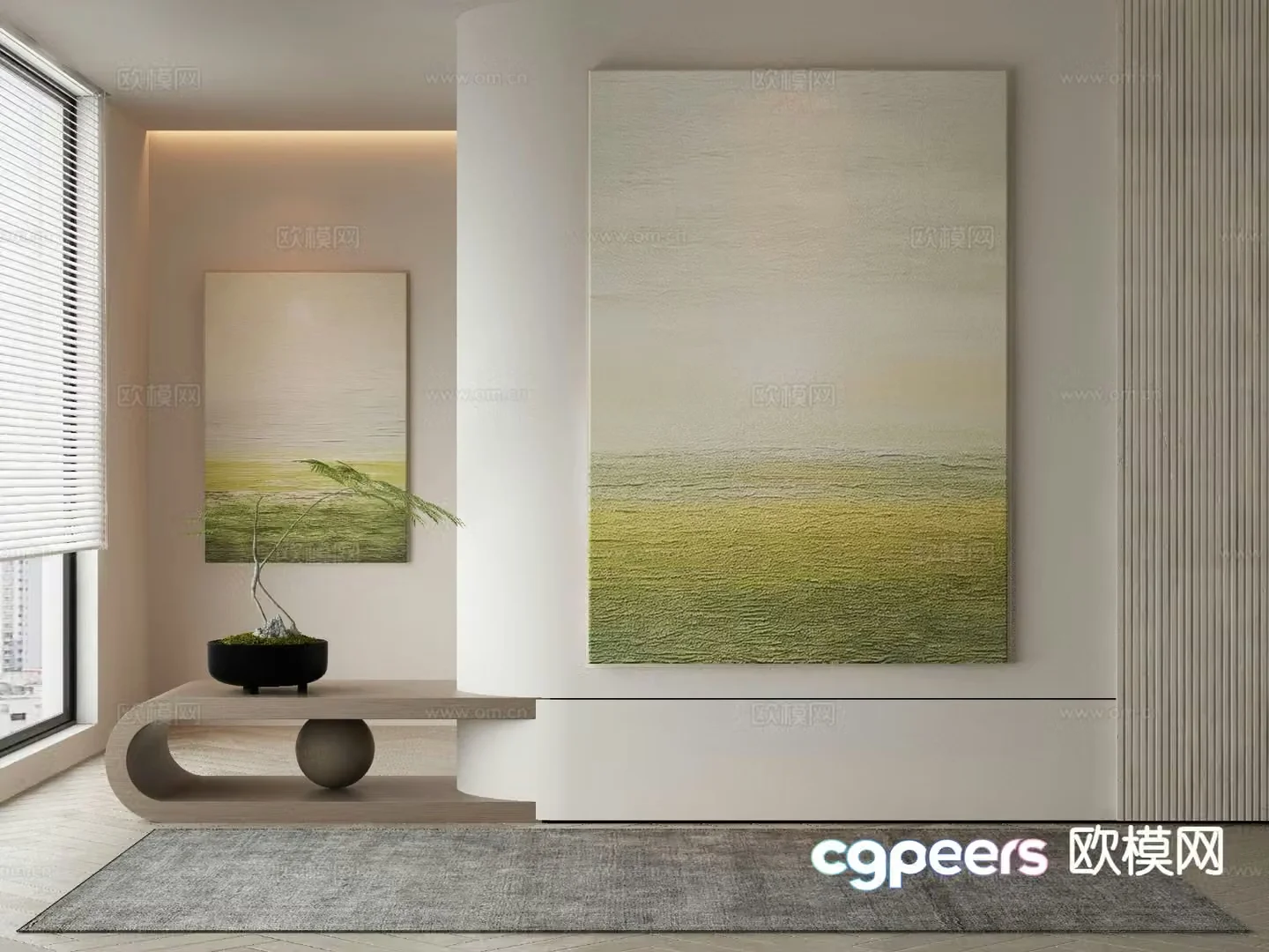 Modern art painting texture painting decorative painting 3d model