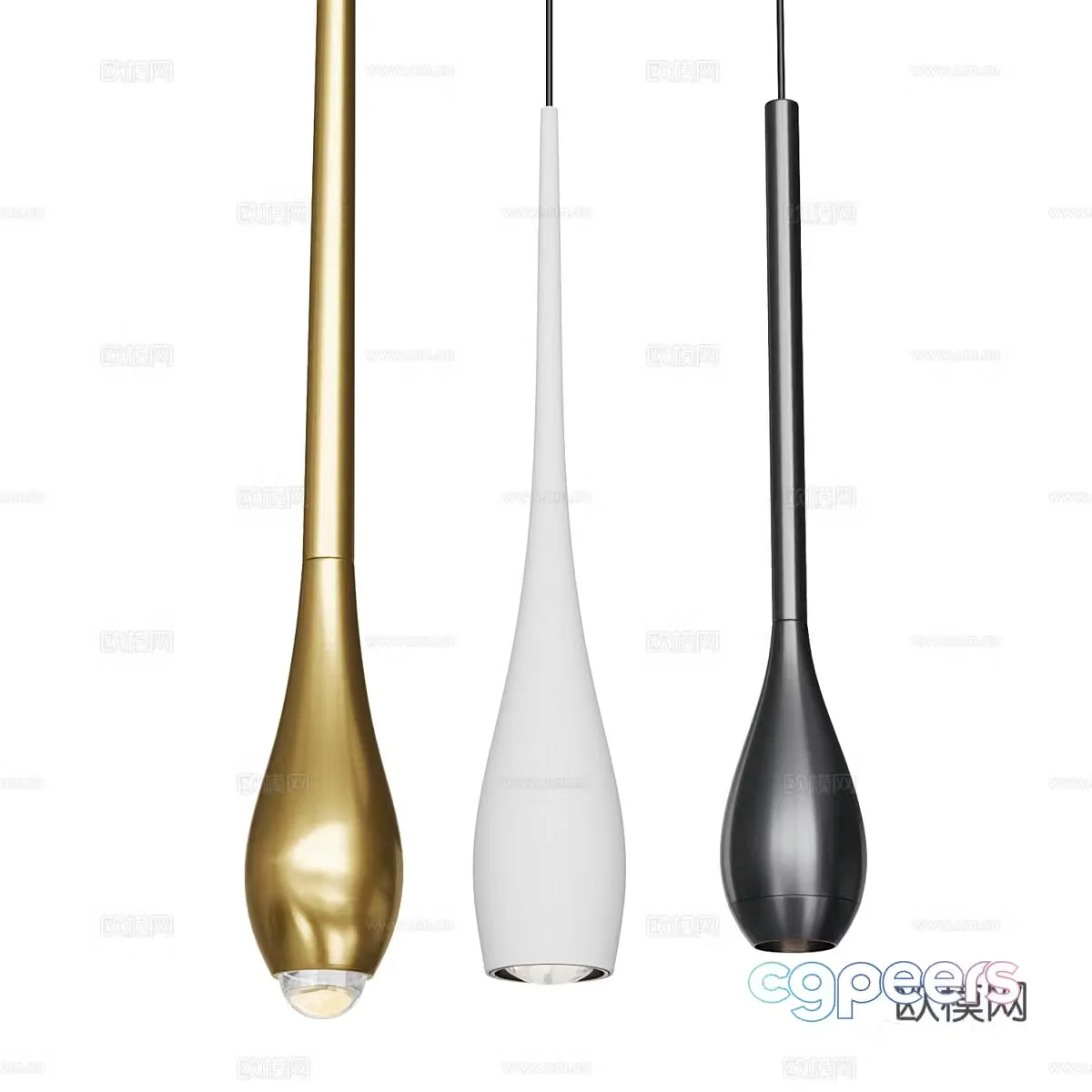 Modern light luxury JURIS water droplet chandelier 3d model