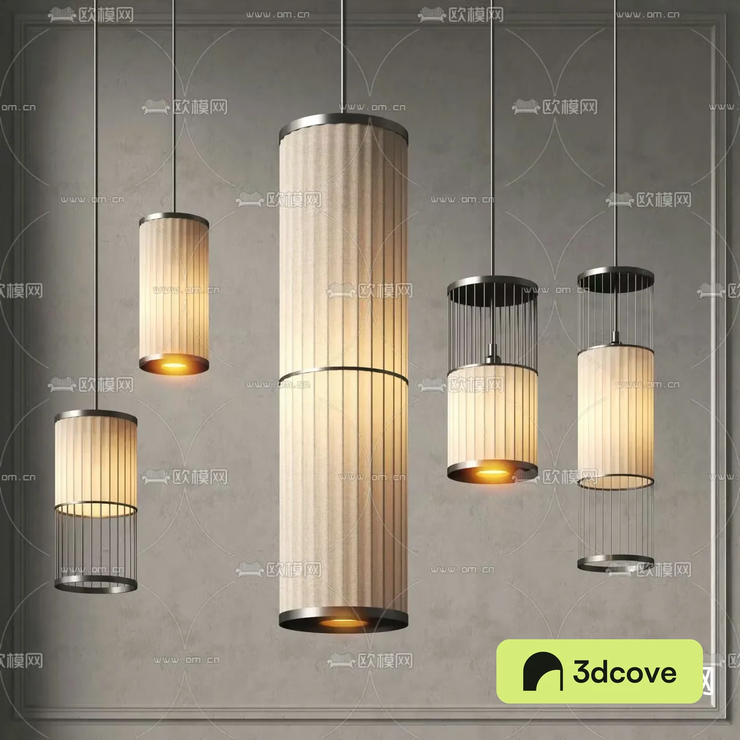 Wasabi Chandelier Lantern Chandelier 3D Model