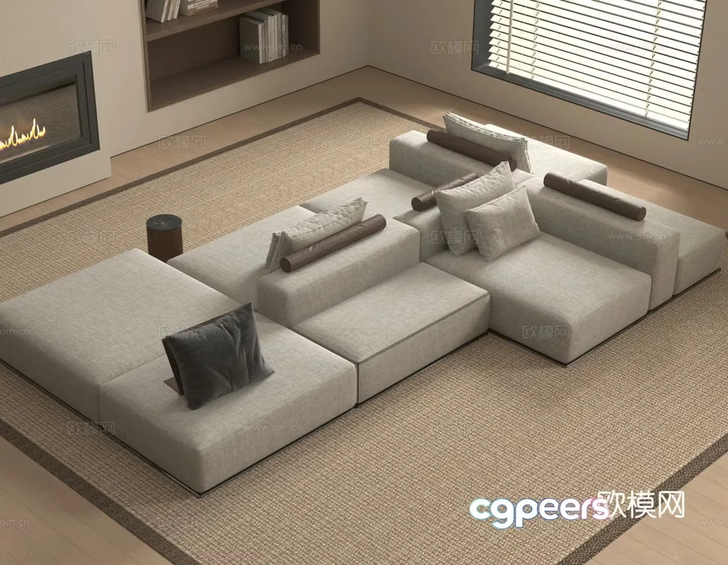 Combination sofa Module sofa 3D model