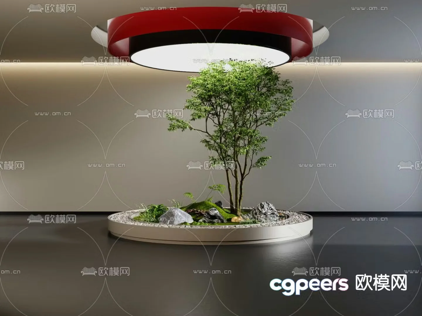 Indoor landscaping bryophytes 3d model