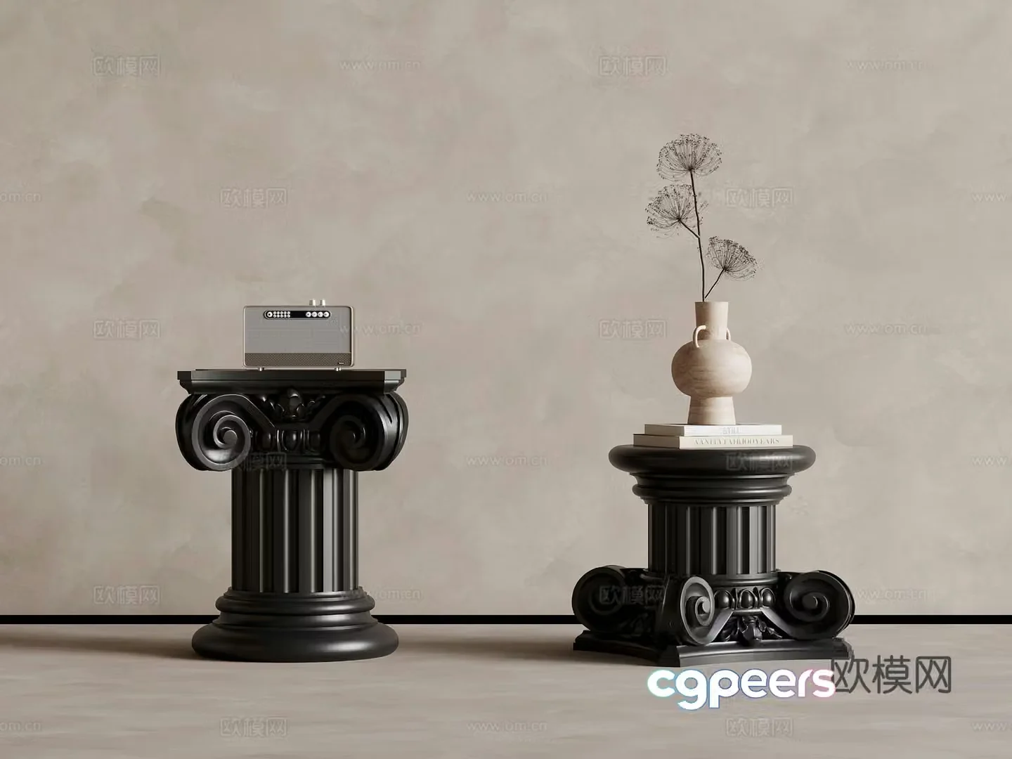Side table French retro style Side table corner table 3D model
