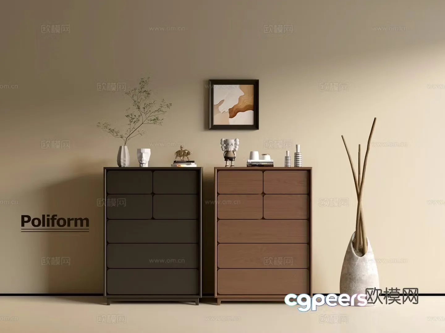 Modern wood grain cabinet ins wind minimalist wind cabinet whole cabinet sideboard balcony cabinet storage 3D model