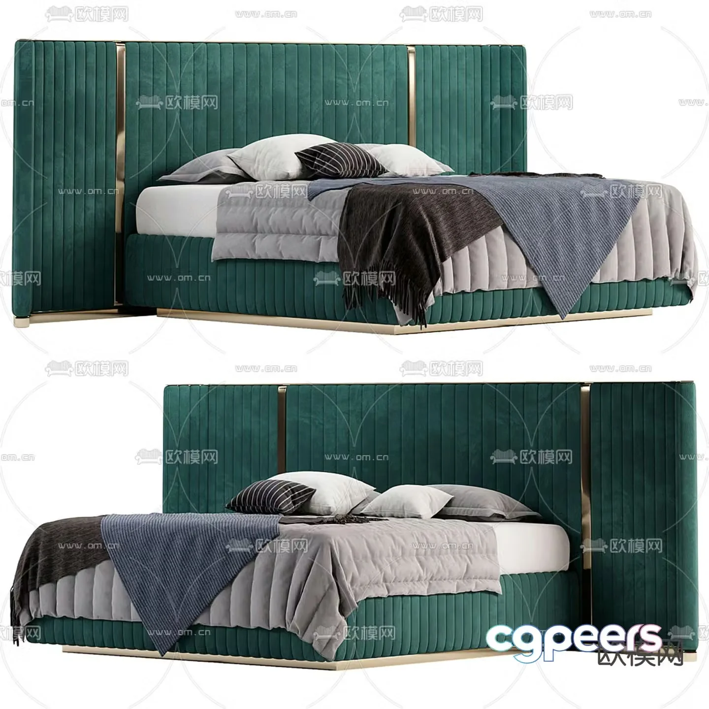 Visionnaire fabric double bed 3d model