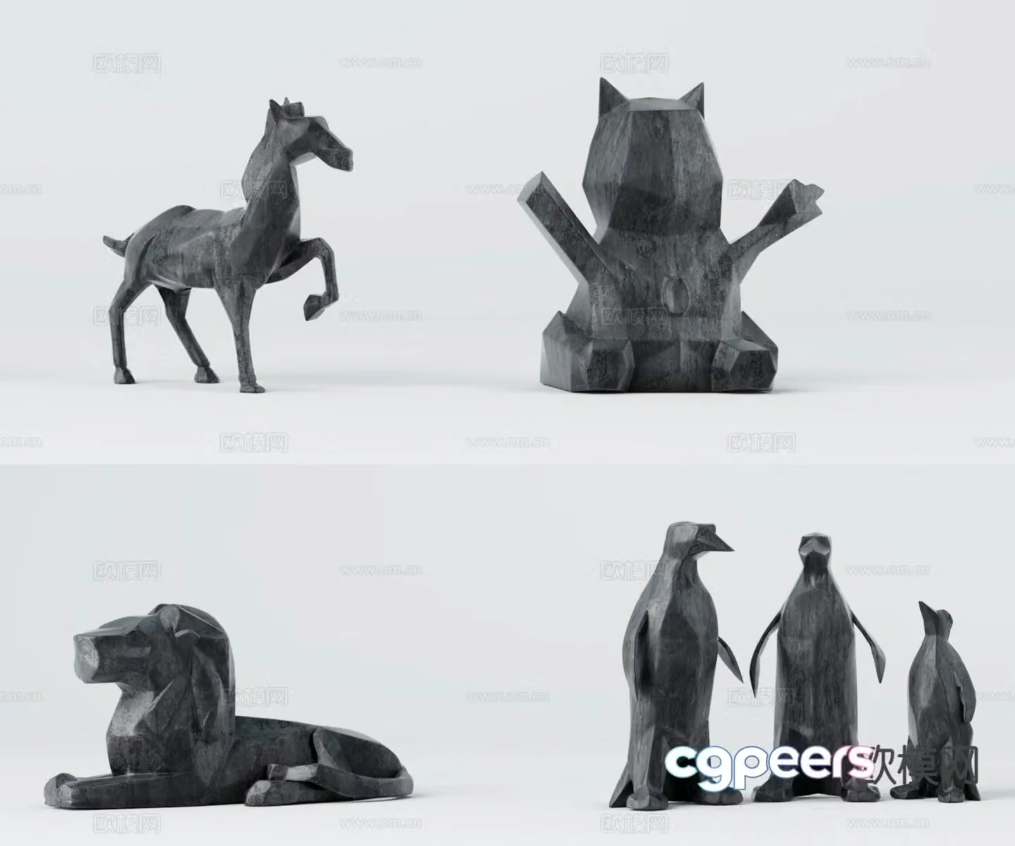 Animal sculpture art ornament 3d model