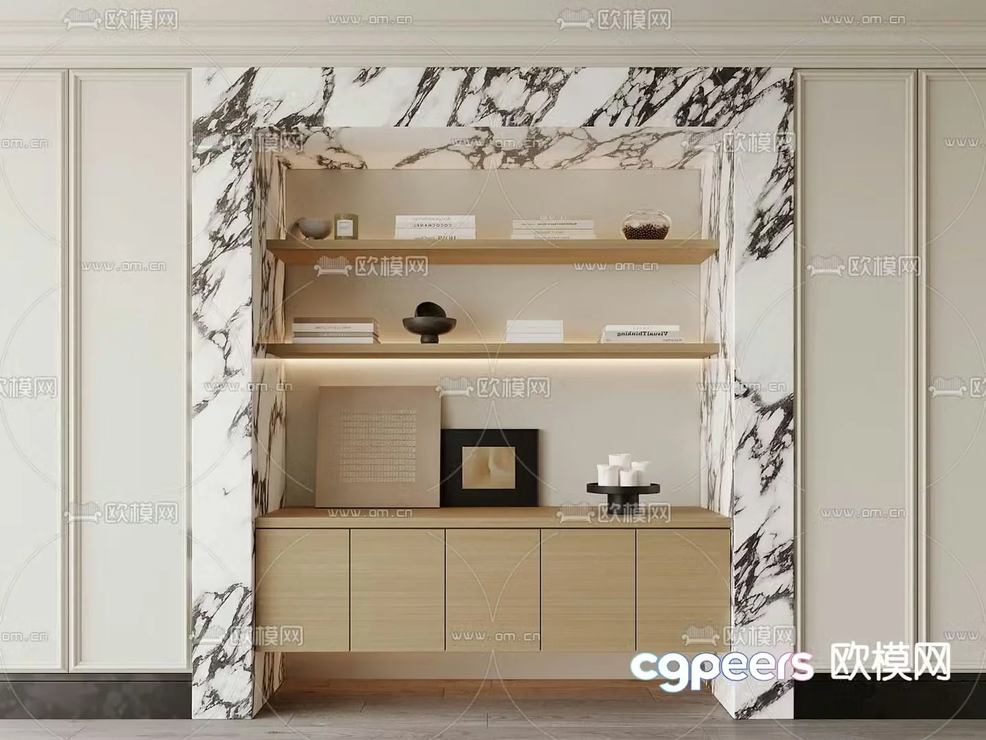 Decorative cabinet partition cabinet shelf 3d model