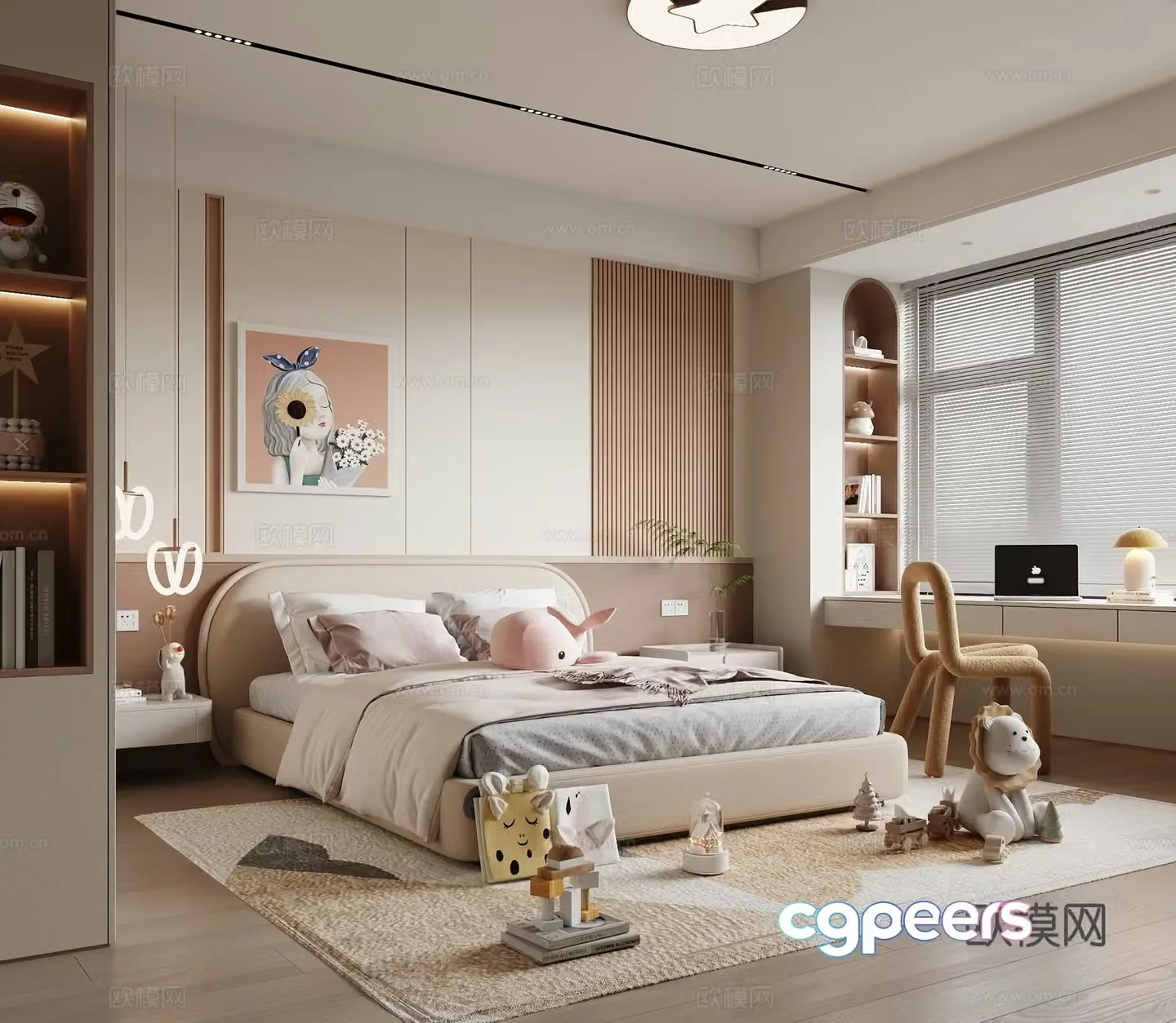 Modern children’s room girl’s room kid’s room 3d model