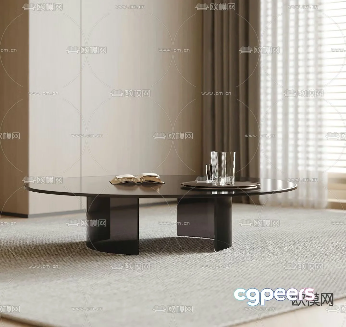 Round coffee table 3d model