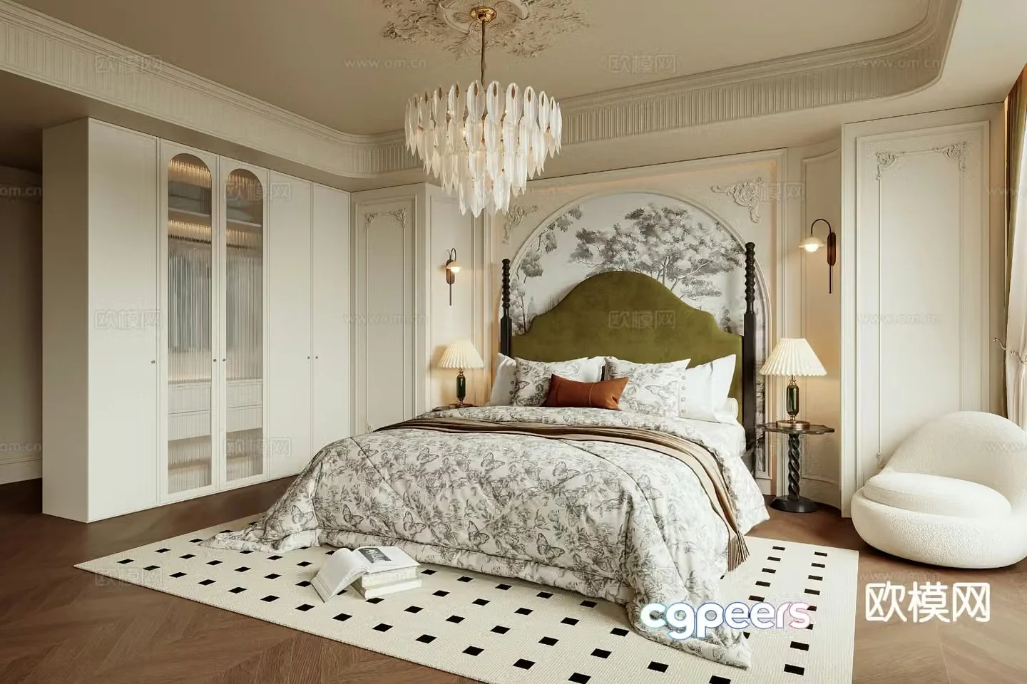 French bedroom master bedroom 3d model