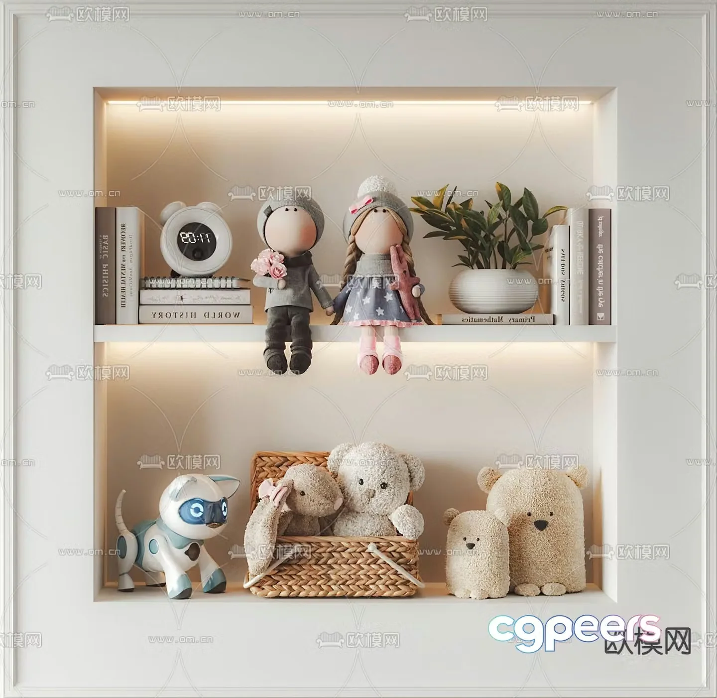 Plush toy doll ragdoll 3d model