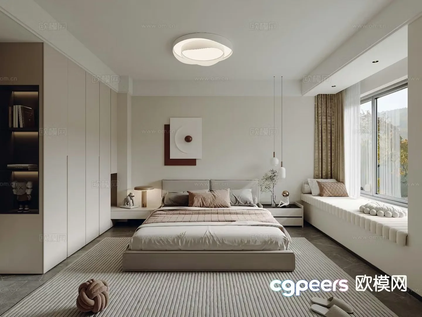 Simple bedroom master bedroom 3d model