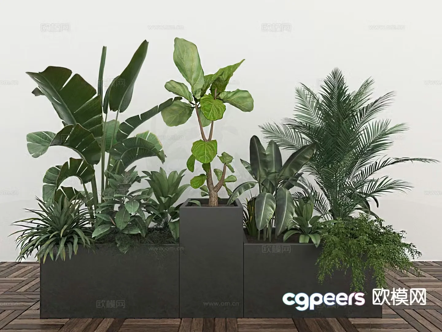 Modern tree pond flower bed flower box 3d model