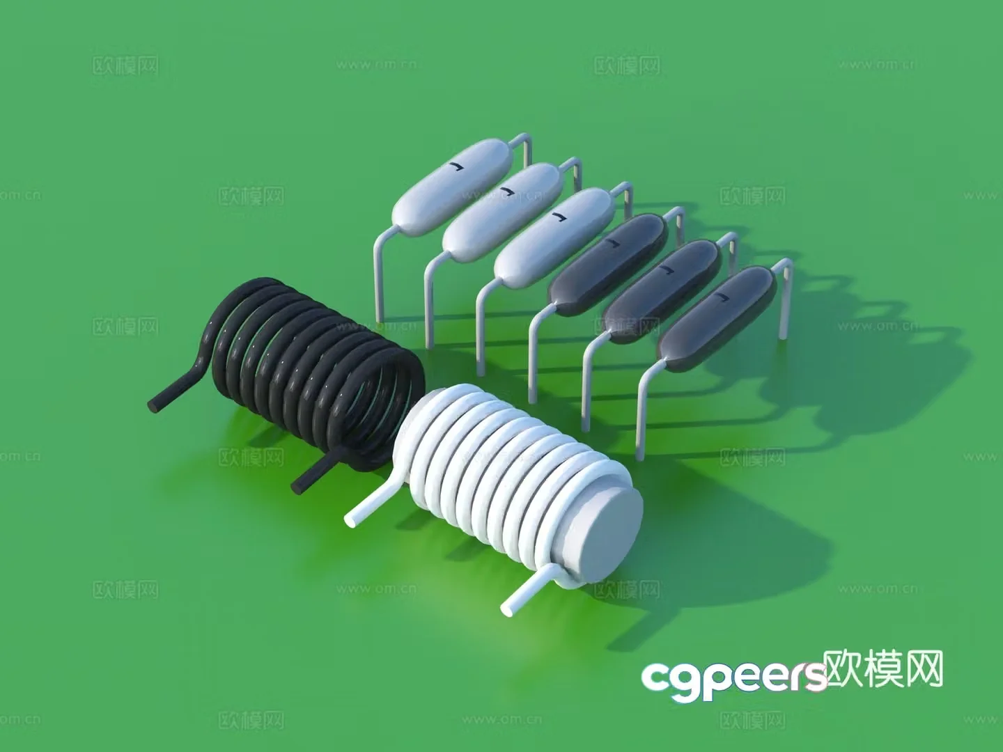 Spring Electronic Components Radiator 3D Model