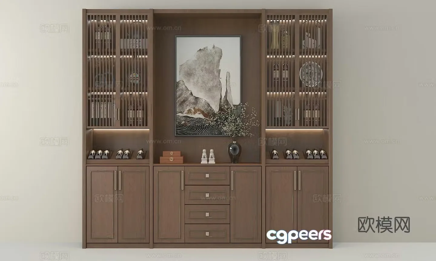 Chinese tea cabinet 3D model