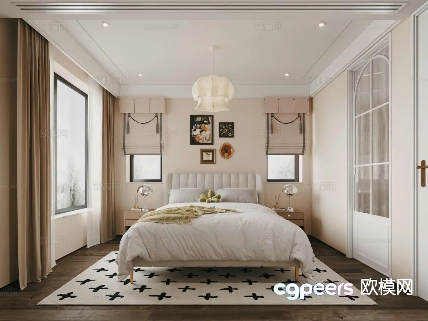 Modern bedroom master bedroom 3d model