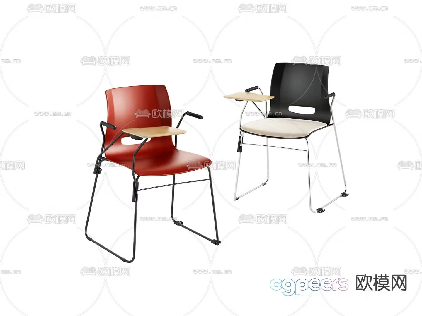 Modern office chair training chair 3d model