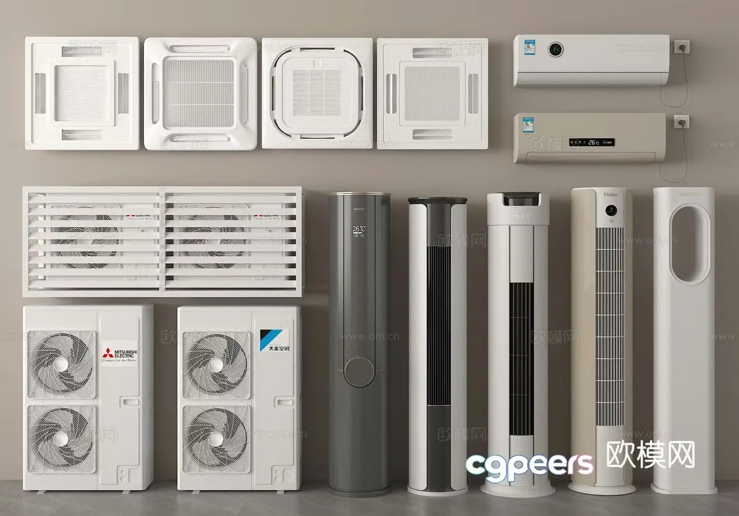 Vertical air conditioner Air conditioner External machine Hanging air conditioner Central air conditioner Air conditioner Air conditioner 3D model