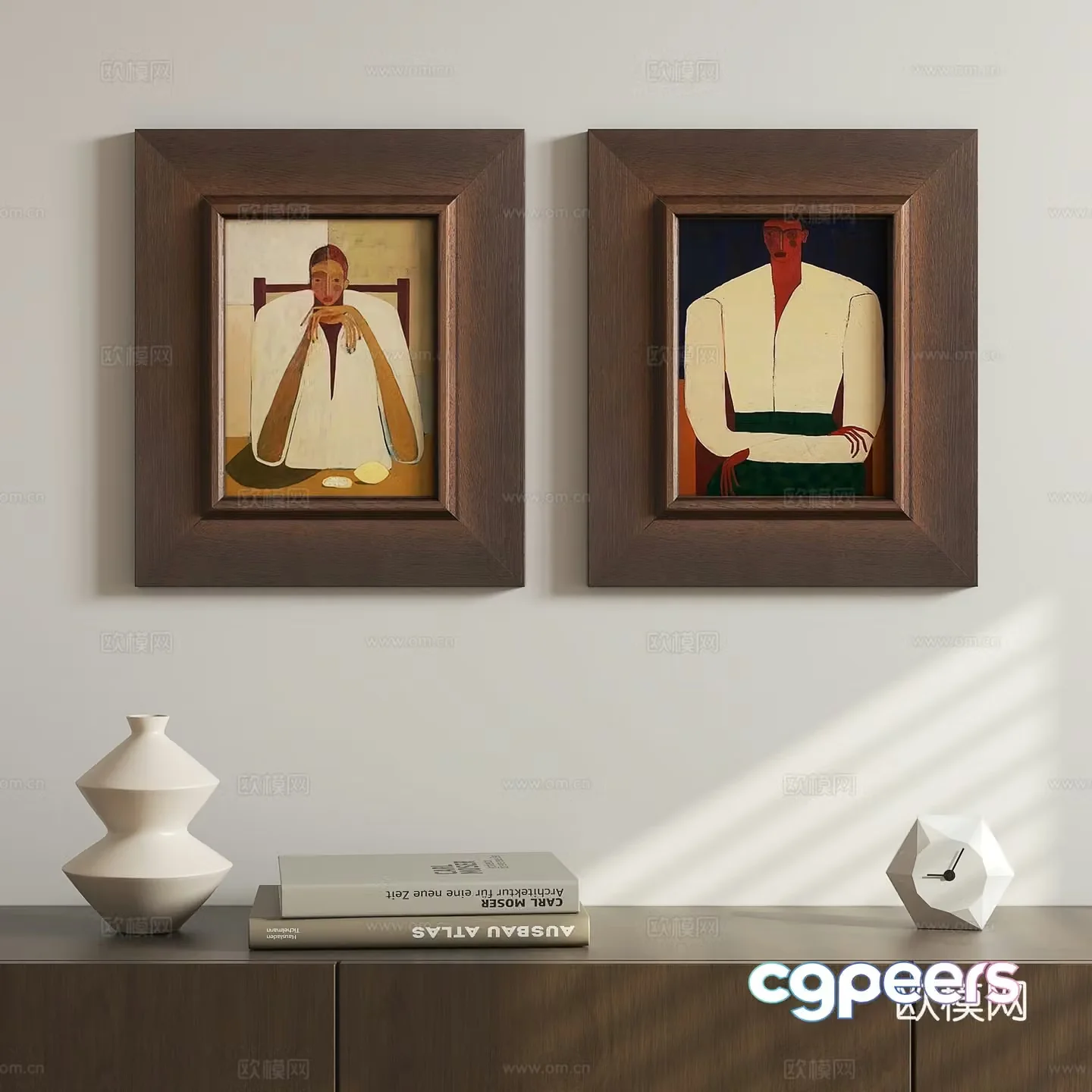French retro hanging painting 3d model