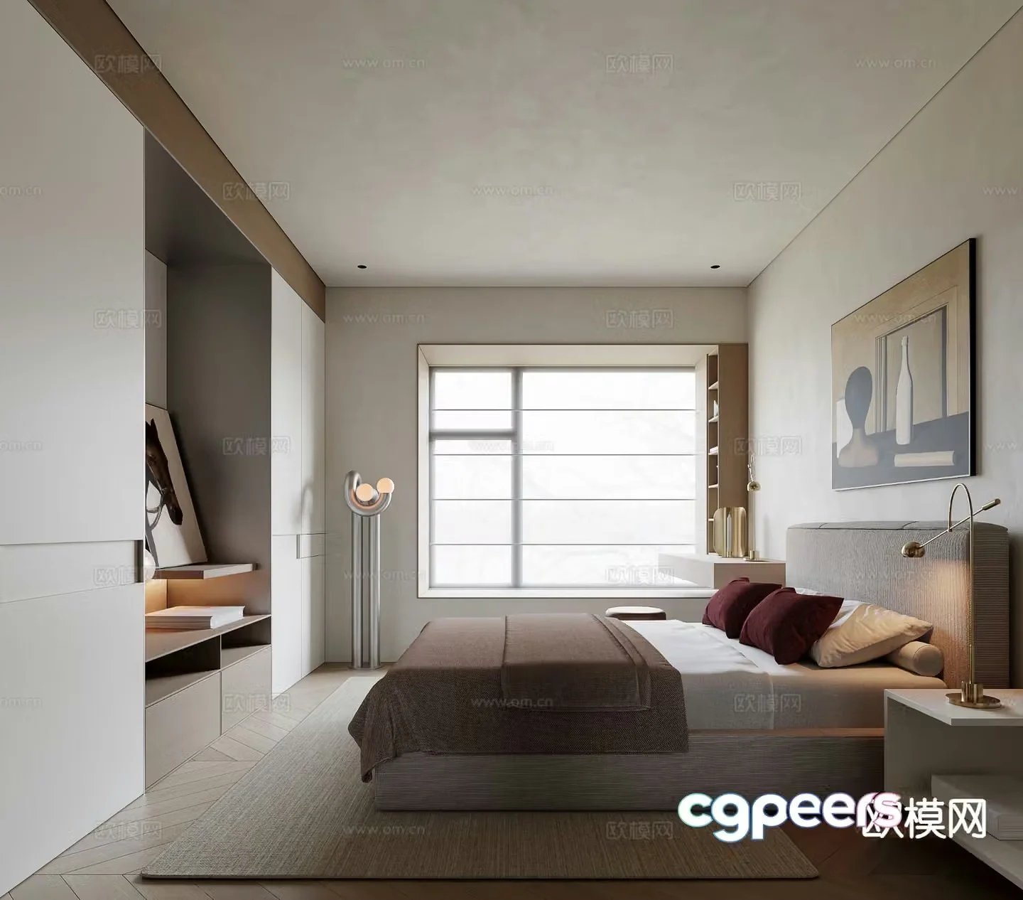 Medieval style bedroom master bedroom 3d model