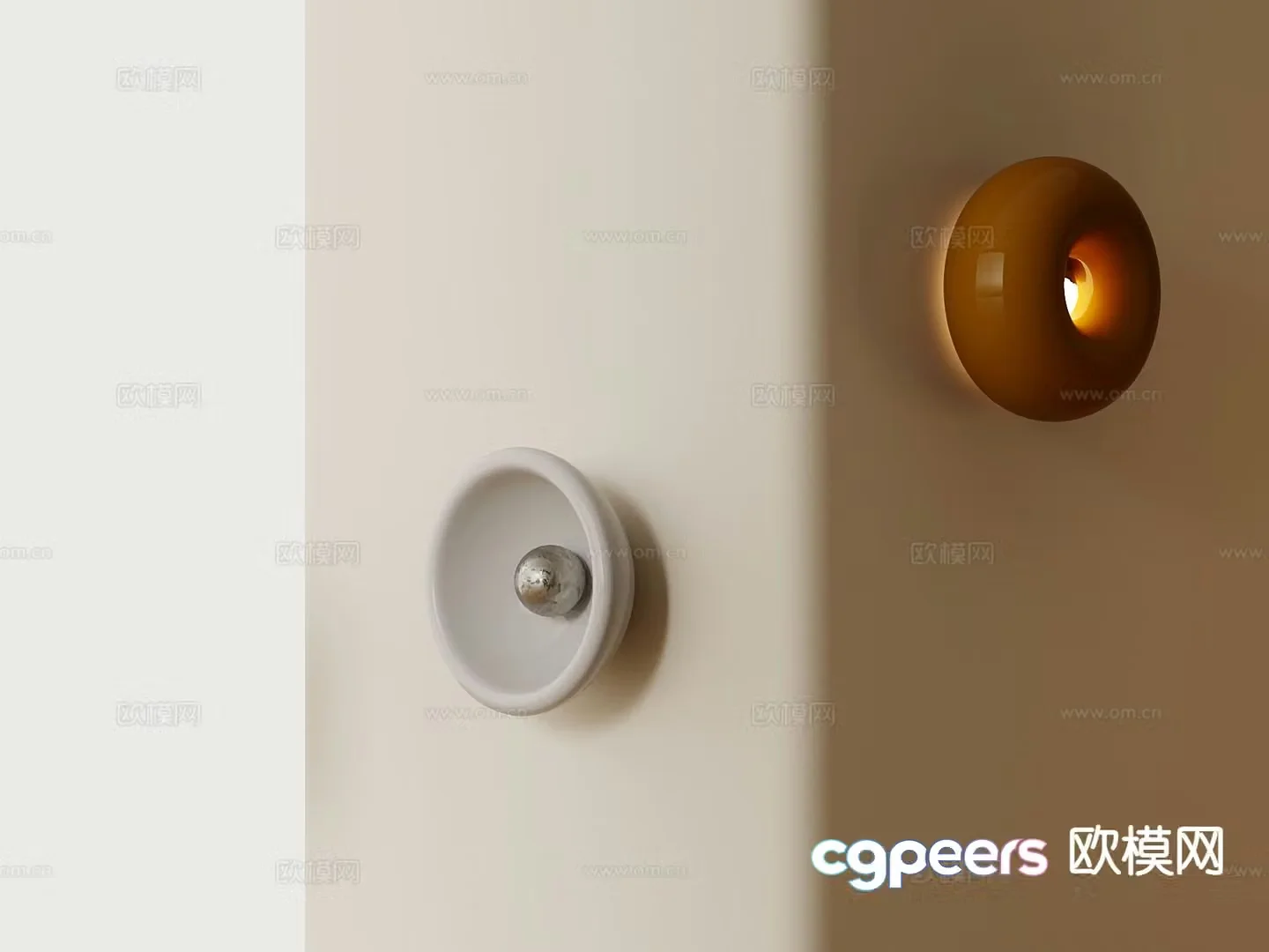Minimalist wall light round wall light 3d model