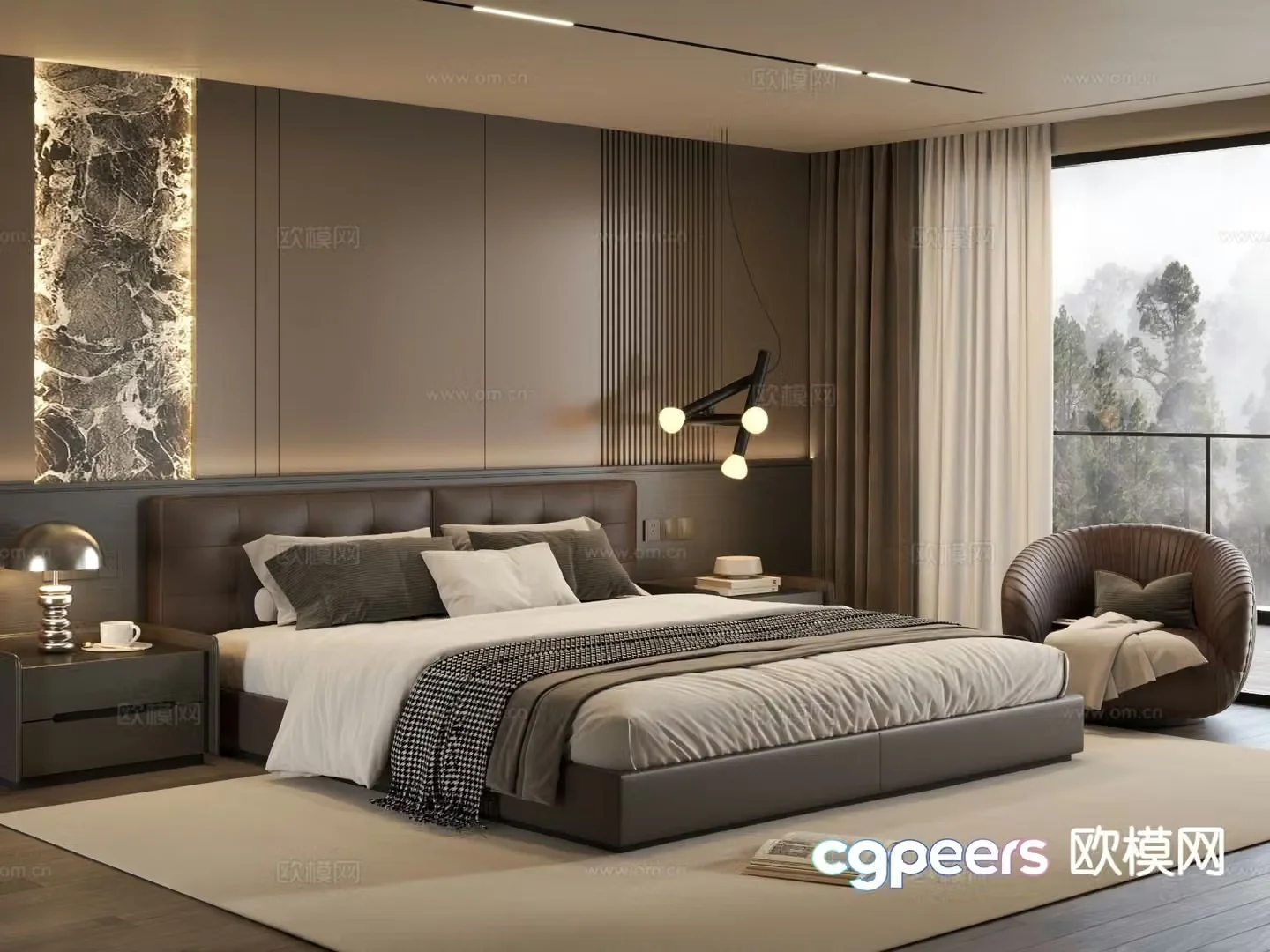 Italian style bedroom master bedroom 3d model