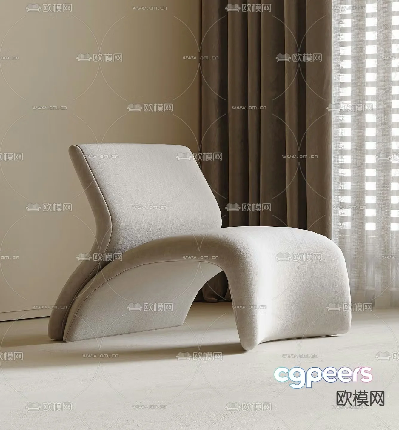 Curved chair leisure chair 3d model