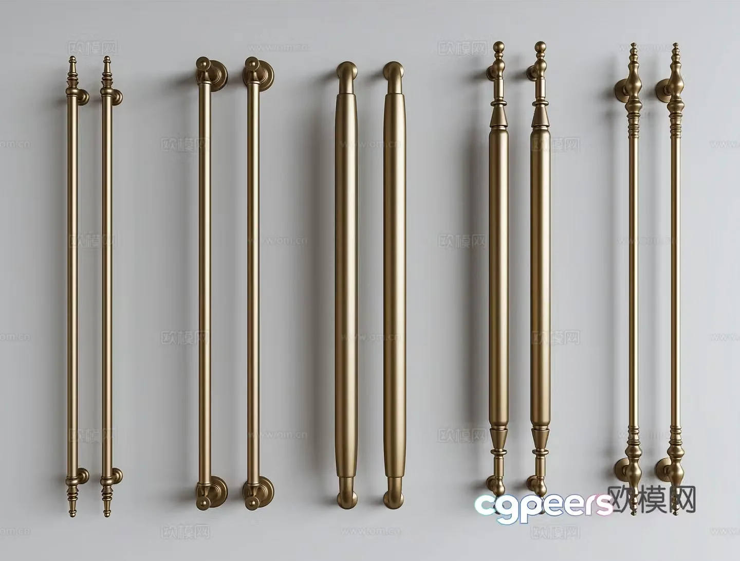 French medieval handle door handle glass door handle cabinet door handle wardrobe handle large 3D model