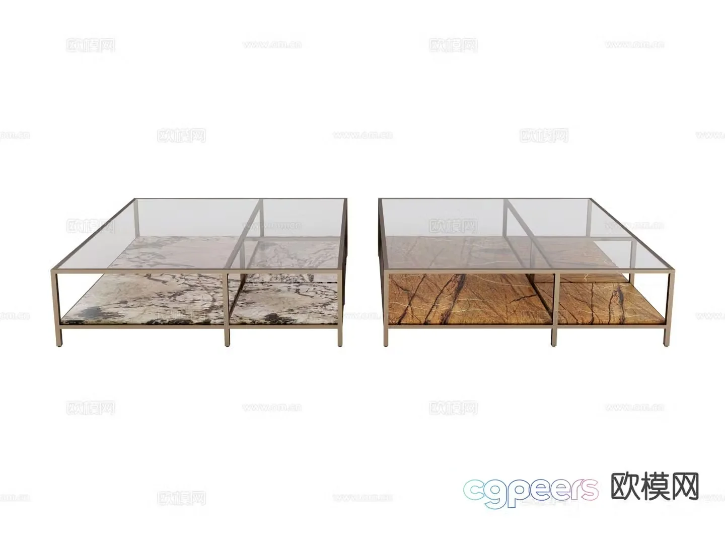 visionnaire light luxury glass coffee table 3d model