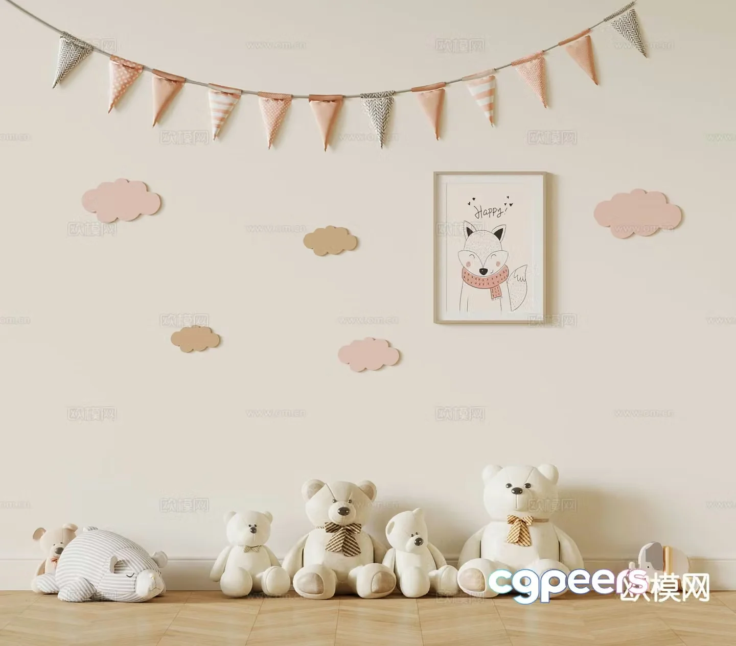 children’s toys doll bear toy 3d model