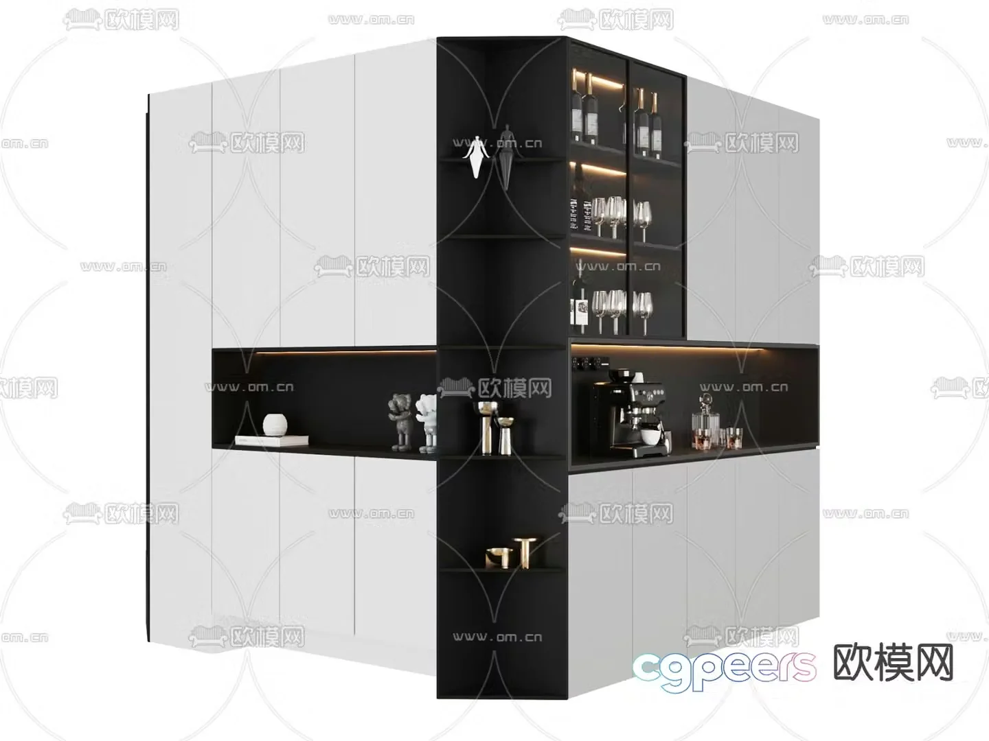 Corner wine cabinet shoe cabinet 3d model