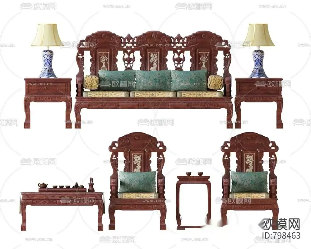 Traditional Chinese Furniture 3D Model – 3714 – VRAY Render