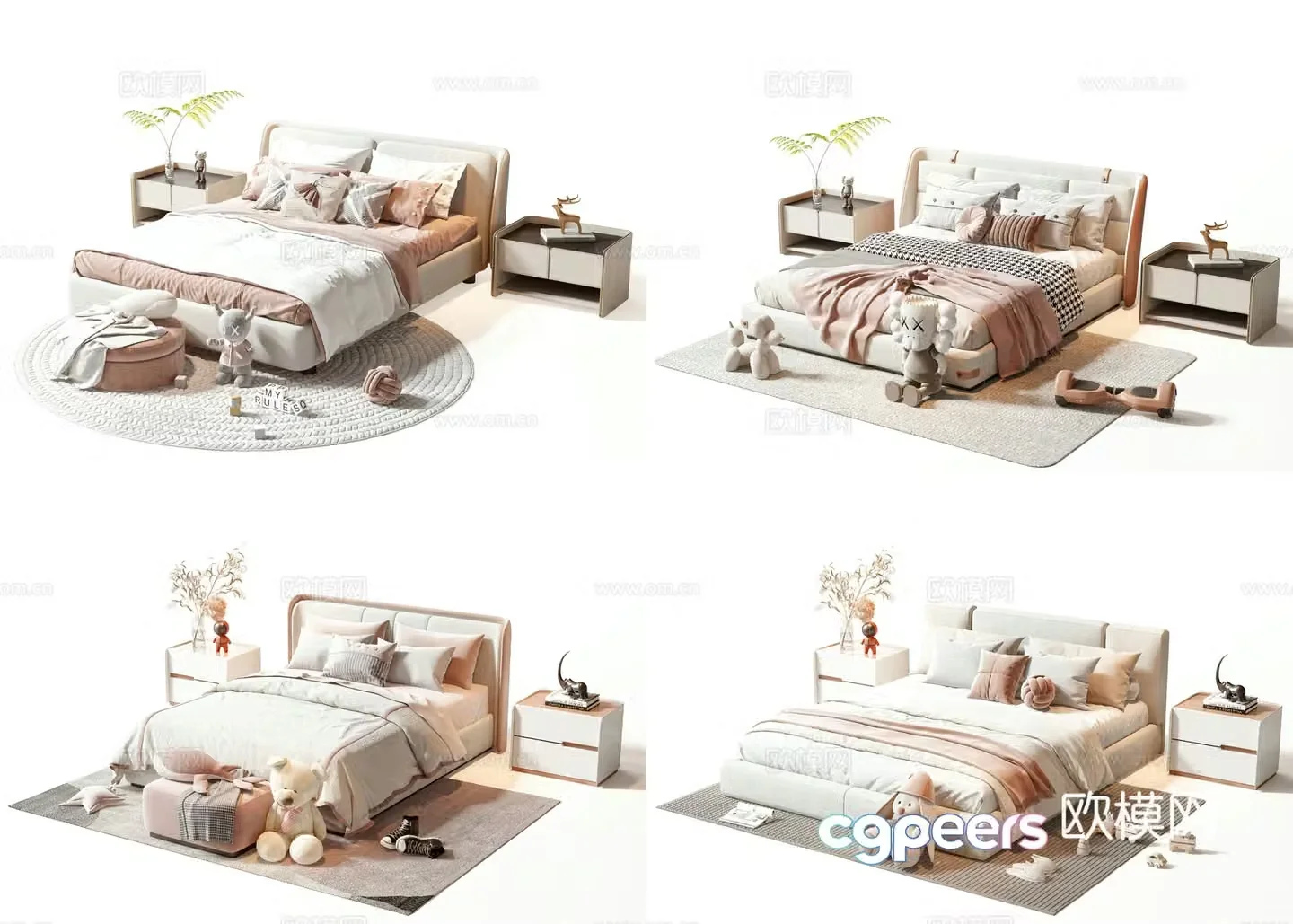 Modern children’s bed 3d model