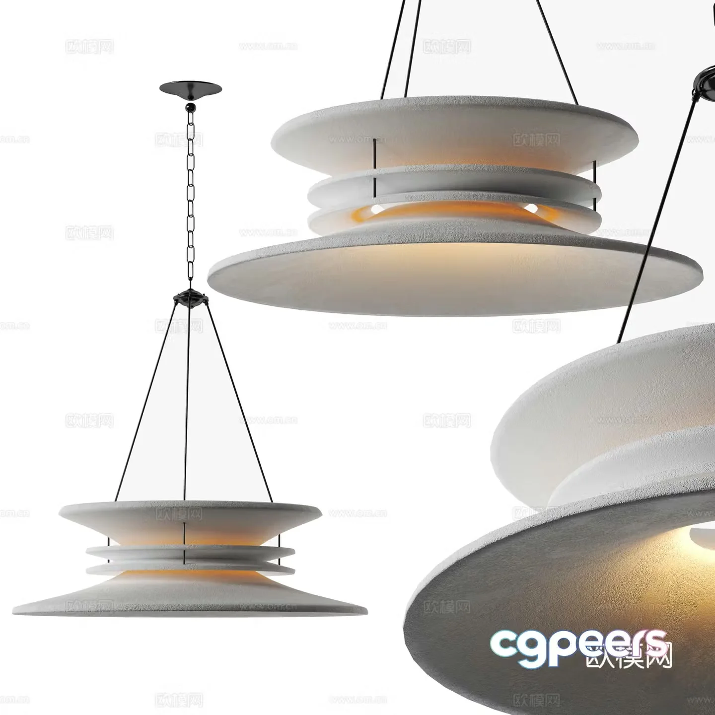 Modern chandelier 3d model