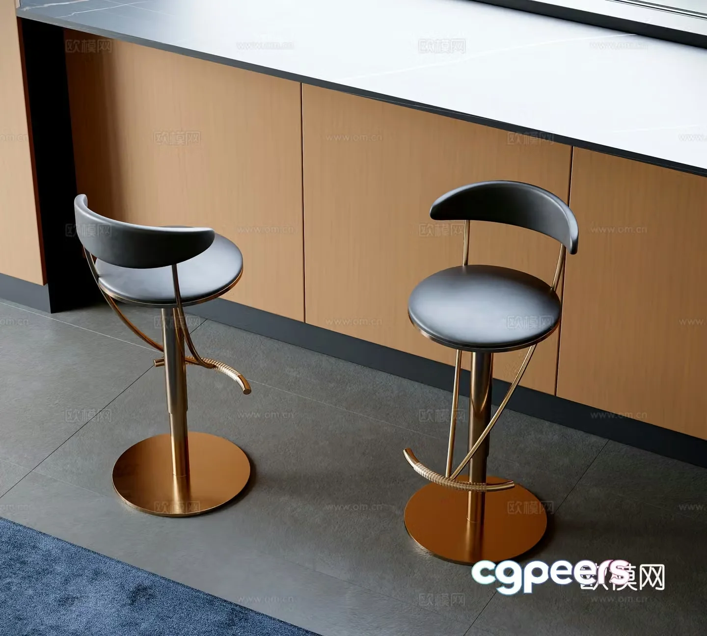 Italian bar stool bar stool high stool 3d model