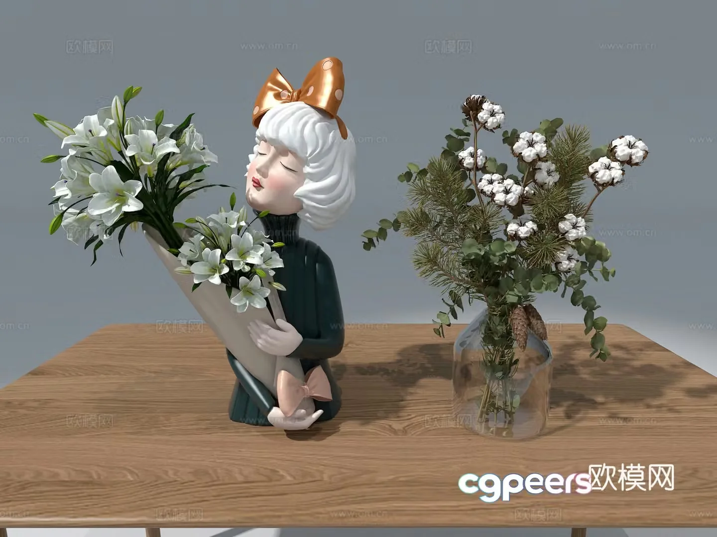 3d model of floral ornaments