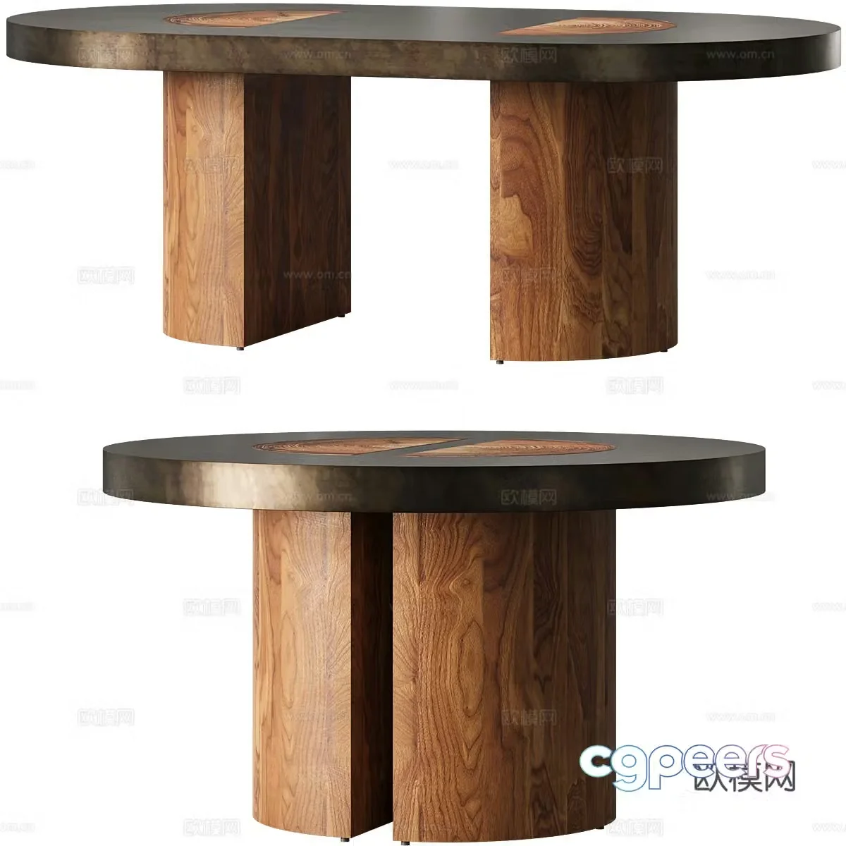 New Chinese style acacius solid wood dining table 3D model