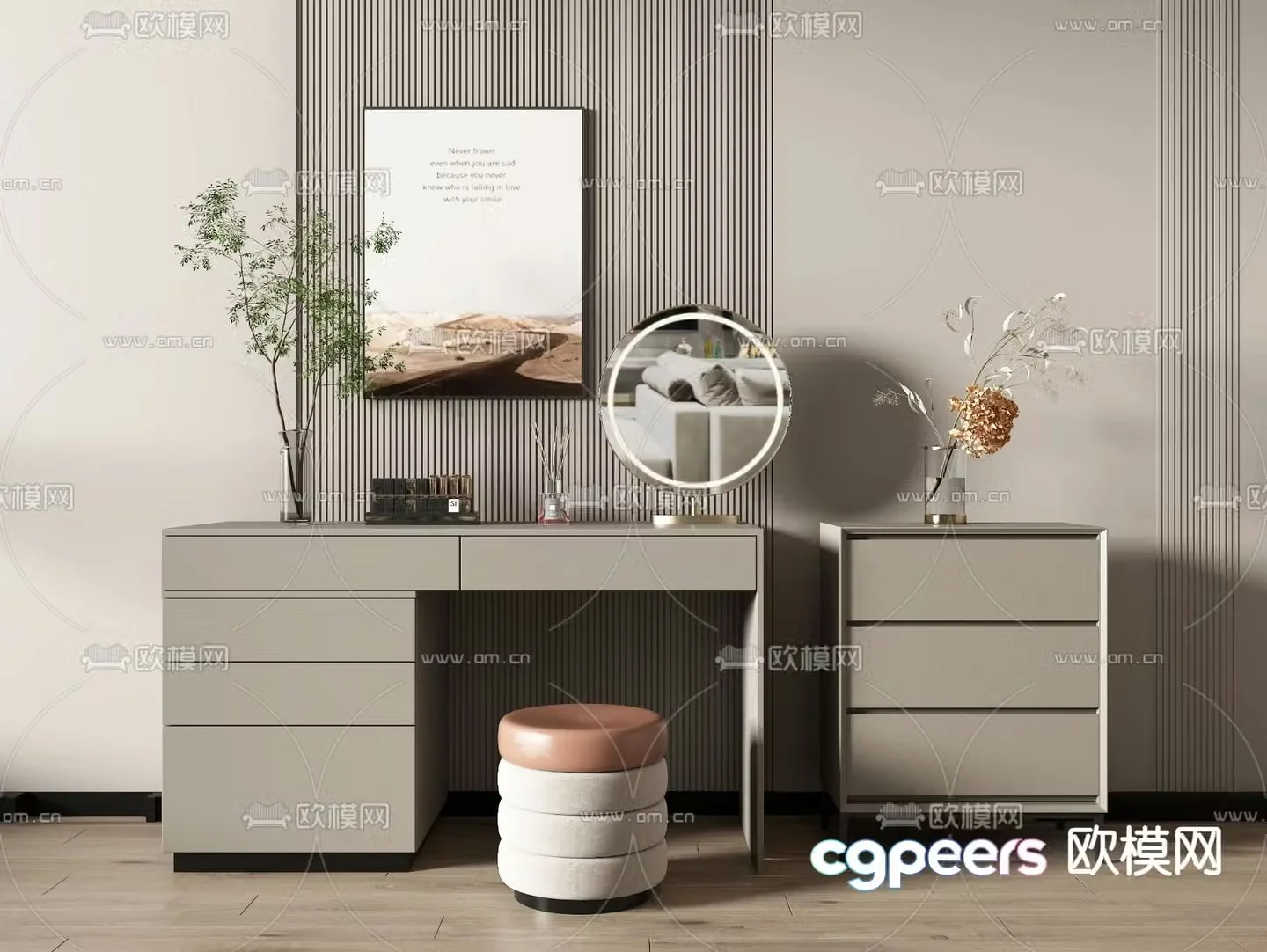 Modern dressing table 3d model