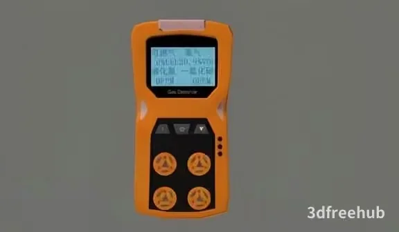 A Digital Device With An Orange And Black Design 3D Model – 22611 – VRAY Render