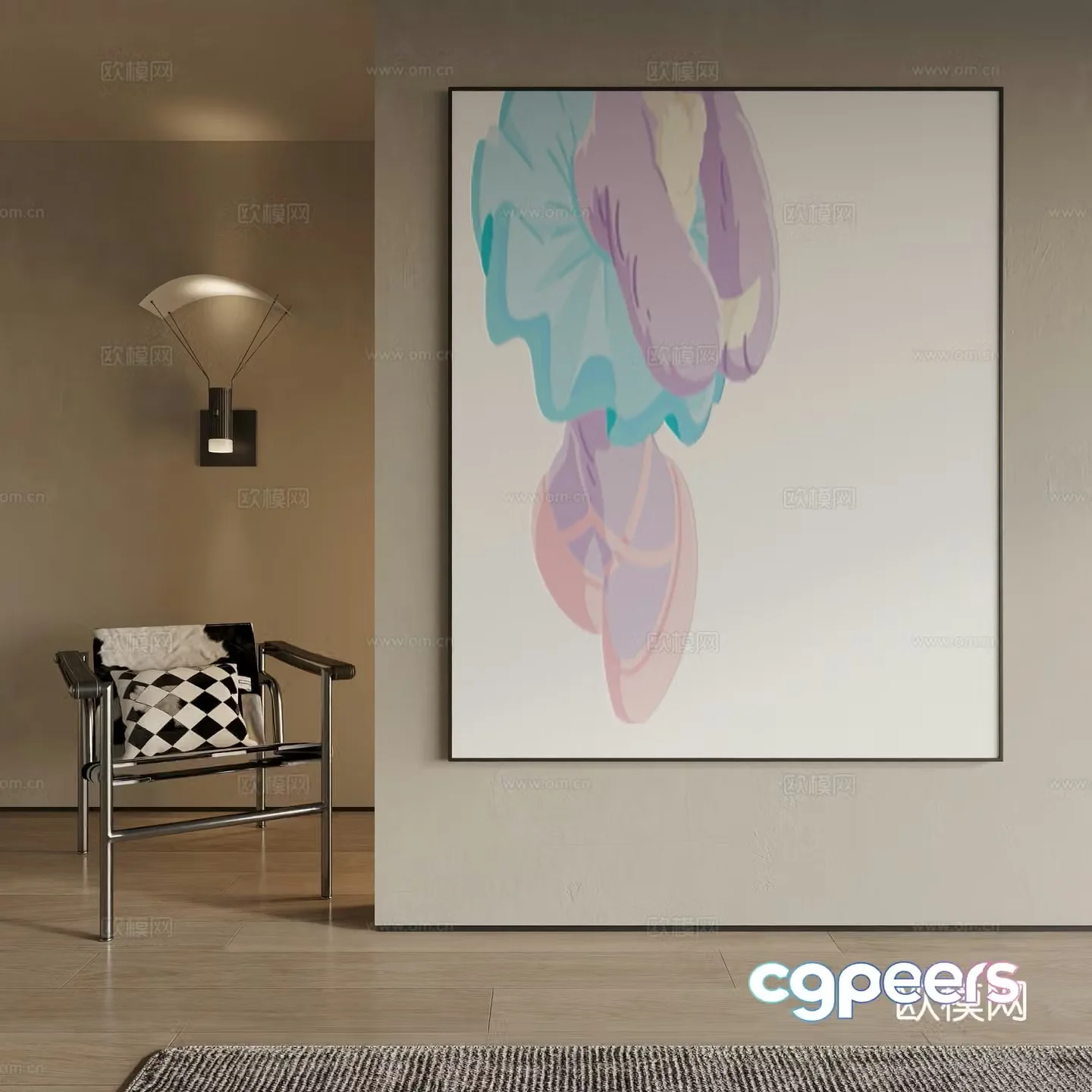 Modern decorative painting 3d model