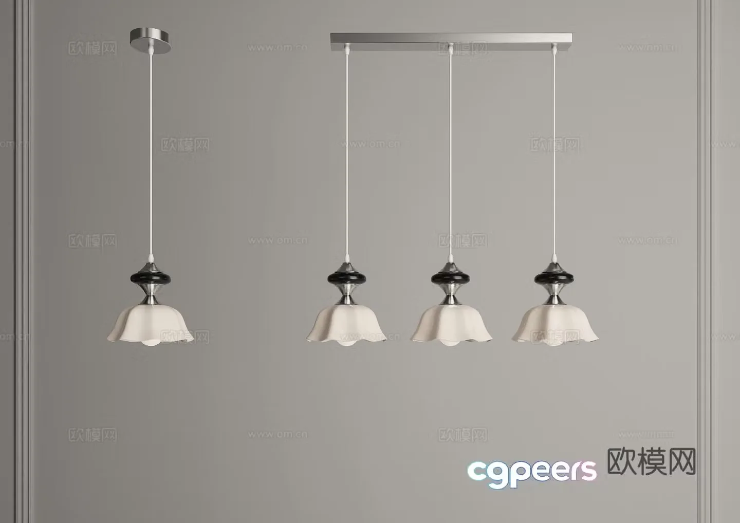 French chandeliers medieval chandeliers creamy chandeliers restaurant chandeliers multi-head chandeliers single-head chandeliers 3D model