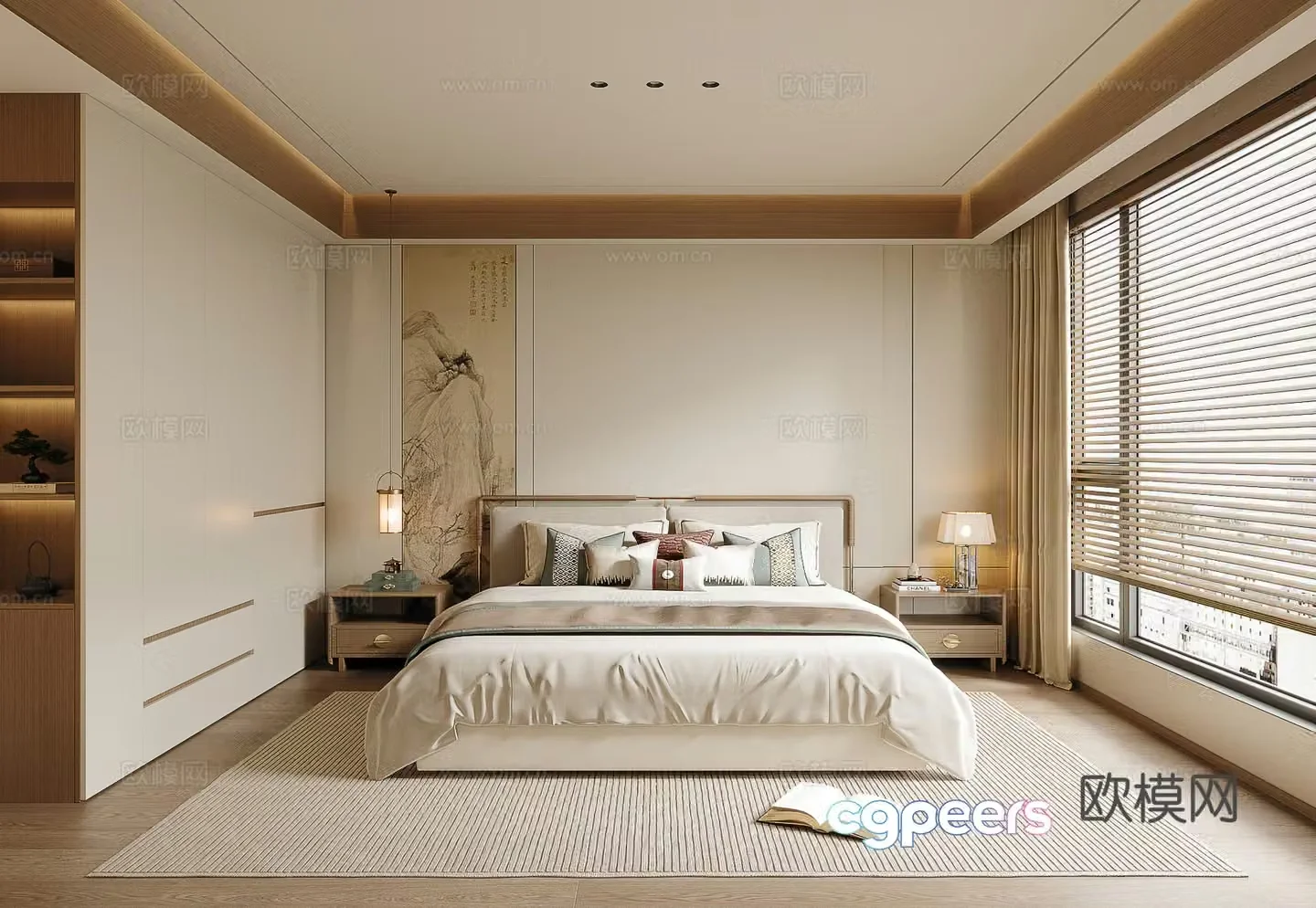 New Chinese style bedroom Song style bedroom Master bedroom 3D model