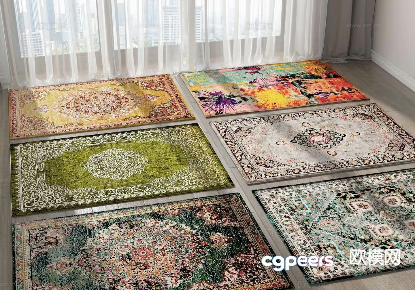 European carpet square carpet 3d model